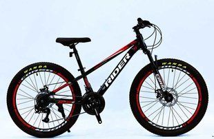 Велосипед Corso 24" &laquo;RIDER&raquo; RD-24952 рама сталева 11", обладнання LTWOO A2 21 швидкість, чорний з червоним