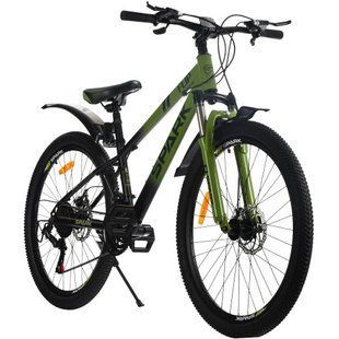 Велосипед SPARK FLIP 26", стальная рама &ndash; 13" черный с зеленым