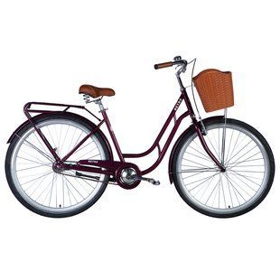Велосипед Dorozhnik RETRO 28", рама 19" сталева, 1 швидкість, малиновий