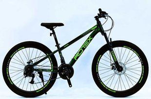 Велосипед Corso 26" &laquo;ROTEX&raquo; RX-26316 рама сталева 13", 21 швидкість LTWOO, чорний з салатним