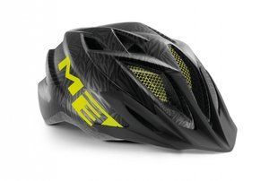 Шлем подростковый MET CrackerJack (52-57 cm) с мигалкой Black Texture Green | Matt