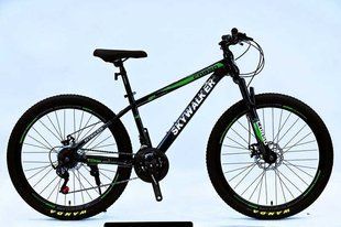Велосипед Corso &laquo;Skywalker&raquo; 26" SW-26336 рама алюмінієва 15", дискові гальма , 21 швидкість SunRun, чорний з зеленим