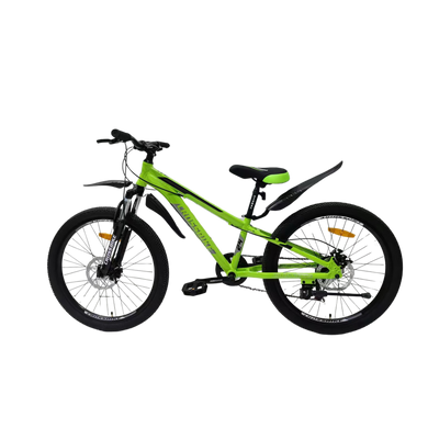 Велосипед 24" Crossbike Dragster Susp, рама 11" підлітковий, зелений