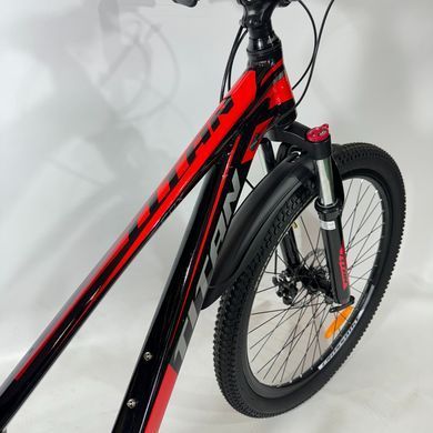 Велосипед 24" Titan FOX, рама 12" підлітковий, чорно-червоний