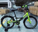 Велосипед 20" Corso MAXIS MX-22427 рама сталь, ножные тормоза, багажник, дополнительные колеса черно-зеленый