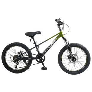 Дитячий велосипед 20" Corso &laquo;Camaro&raquo; магнієва рама, Shimano Revoshift 7 швидкостей CM-91254 оливково-сірий