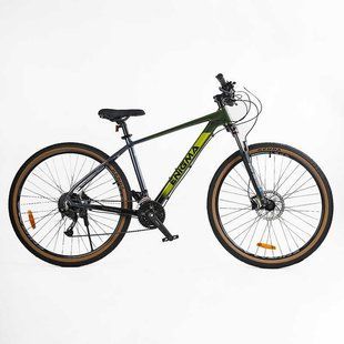 Велосипед Corso "Enigma" NG-29078, рама алюміній, обладнання Shimano 21шв. зелений
