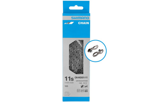 Ланцюг Shimano CN-HG601 SIL-TEC 126 ланок з замком (QUICK-LINK),  11 швидкостей