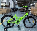 Велосипед 20" Corso MAXIS MX-34489 рама сталь, ножні гальма, багажник, додаткові колеса салатний