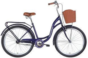 Велосипед Dorozhnik AQUAMARINE LITE BH 28", рама-19" сталь, з крилами, підніжкою, дзвінком та кошиком, фіолетовий