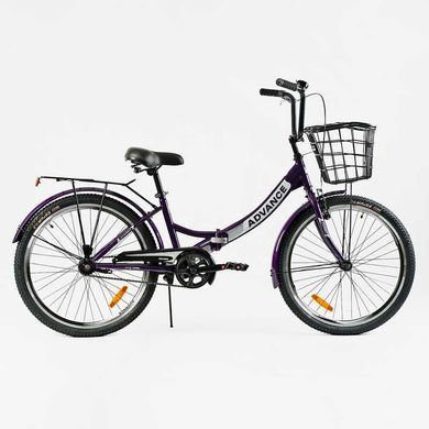 Велосипед складной 24" Corso Advance AD-24198 (2025), баклажановый