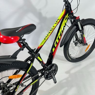 Велосипед 24" Titan Arena, рама 12" підлітковий, чорно-червоний 2026