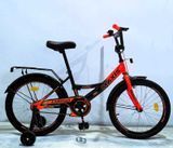 Велосипед 20" Corso MAXIS MX-35621 рама сталь, ножні гальма, багажник, додаткові колеса чорно-червоний