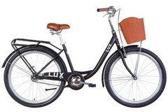 Велосипед 26" Dorozhnik LUX Velosteel сталь, з багажником та кошиком чорний 2024