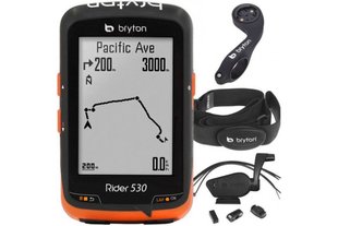 Беспроводной велокомпьютер Bryton RIDER 530 T с GPS навигатором, датчиком каденса и ЧСС