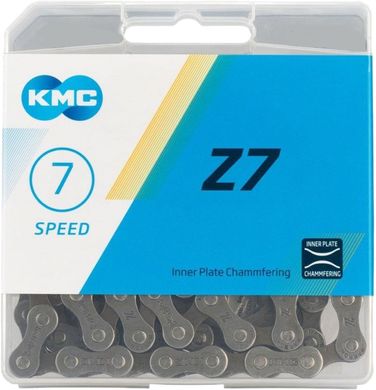 Ланцюг KMC Z7 (Z51) Silver/Silver 116 ланок з замком, 7 швидкостей