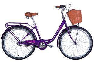 Велосипед ST 26" Dorozhnik LUX планет. с багажником задн St с корзиной Pl с крылом St 2024 (сливовый )