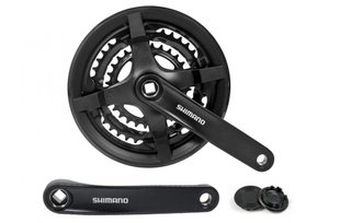 Шатуны SHIMANO FC-TY301 TX, 170мм, 48X38X28 защита звезд, черный