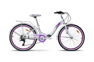 Велосипед 24" VNC Angely Sport складний, рама 11" білий з фіолетовим 2023