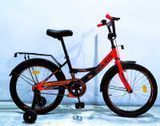 Велосипед 18" Corso MAXIS MX-90147 рама сталь, ножні гальма, багажник, додаткові колеса чорно-червоний