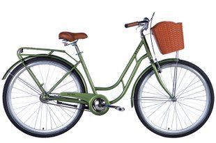Велосипед Dorozhnik RETRO 28", 19" сталева рама, 1 швидкість, темно-зелений 2024
