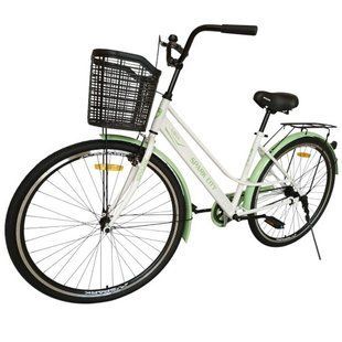 Велосипед SPARK CITY MIRA 28", сталева рама - 18" білий із зеленим