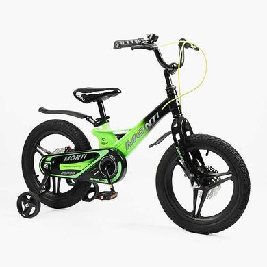 Велосипед 16" Corso &laquo;Monti&raquo; MT-16500 магнієва рама, дискові гальма, литі диски, зелено-чорний