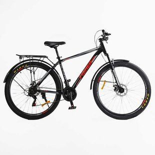 Велосипед Corso &laquo;Fisher&raquo; 29" FS-41473, рама сталь, обладнання Shimano 21шв. чорний з червоним