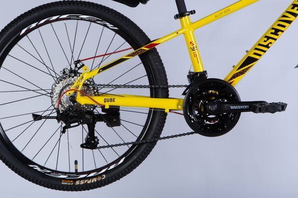 Велосипед AL 24" Discovery QUBE DD CS рама-11,5" жовто-чорний 2025