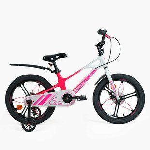 Велосипед 18" Corso Elite ELT-18091, біло-рожевий