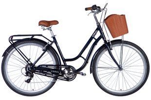 Велосипед AL 28" Dorozhnik CORAL FRW Vbr с багажником задн St с корзиной Pl с крылом St 2024 (темно-синий)