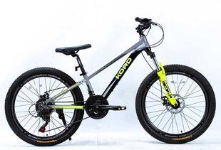 Велоcипед Corso Kord 24", алюминий KD-24822 черно-серый