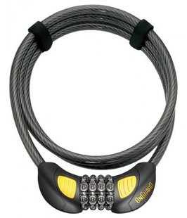 Замок ONGUARD TERRIER Combo GLO кодовый на 4 цифры с LED-подсветкой, трос 180см х 10мм