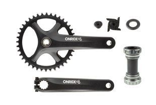 Комплект шатунов ONRIDE Solo Pro 1130, Hollowtech, 170 мм, 40Т, BCD 110 мм, на 11/10/9 шв., с кареткой.