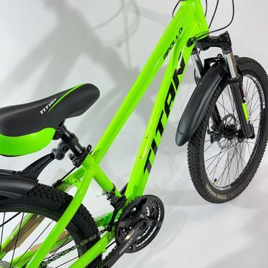 Велосипед 24" Titan APOLLO, рама 11" підлітковий, зелено-чорний