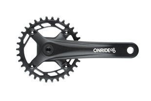 Шатуни ONRIDE Solo 1110, під квадрат, 170 мм, 34T, BCD 104 мм, на 11/10/9 шв., чорний (конверт)