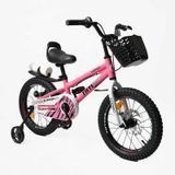 Велосипед 16" CORSO TAYGER TG-2147, рама алюминий, дисковые тормоза, корзинка, бутылочка розовый
