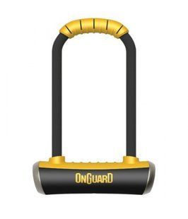 Замок U-подібний ONGUARD PITBULL Mini LS розмір скоби 90 x 240мм, товщина 14 мм, поворотне кріплення на раму, 4 ключі + 1 з підсвічуванням