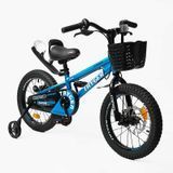 Велосипед 16" CORSO TAYGER TG-40654, рама алюміній, дискові гальма, +кошик+пляшка блакитний