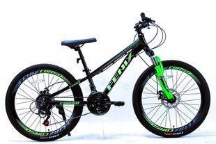 Велосипед Corso 24" &laquo;Fenix&raquo; FX-24819 рама алюміній 11", обладнання SunRun 21 швидкість, чорний з зеленим