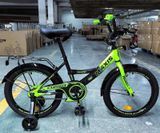 Велосипед 18" Corso MAXIS MX-70952 рама сталь, ножні гальма, багажник, додаткові колеса чорно-зелений