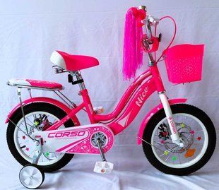 Велосипед 14" Corso Nice, сталь, дискові гальма NC-14734