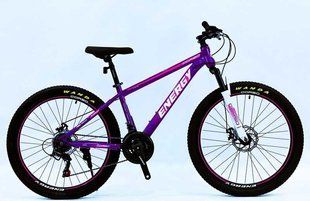 Велосипед Corso 26" ENERGY" EN-26321 рама стальная 15", оборудование Shimano 21 скорость, фиолетовый