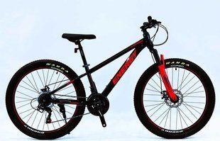 Велосипед Corso 26" &laquo;ENERGY&raquo; EN-26447 рама сталева 13", обладнання Shimano 21 швидкість, чорний з червоним