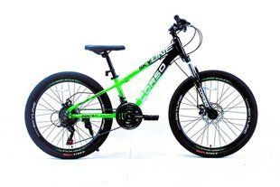 Велосипед Corso &laquo;SKYLINE&raquo; 24" SN-24474 рама алюмінієва 11", дискові гальма , 21 швидкість Shimano, зелено-чорний