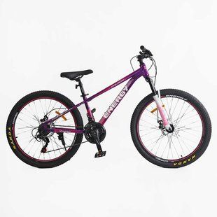 Велосипед Corso 26" ENERGY EN-26655 рама стальная 13", оборудование Shimano 21 скорость, сиреневый