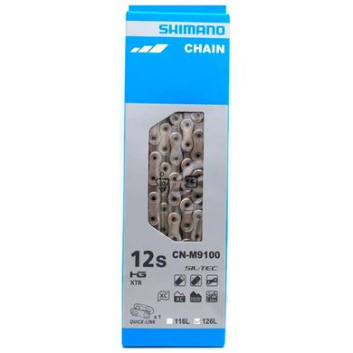 Цепь Shimano CN-M9100 XTR SIL-TEC 126 звеньев с замком (QUICK LINK), 12 скоростей